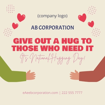 Free National Hugging Day Flyer Vector Template to Edit Online
