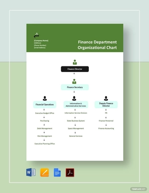 Finance Department Organizational Chart Template