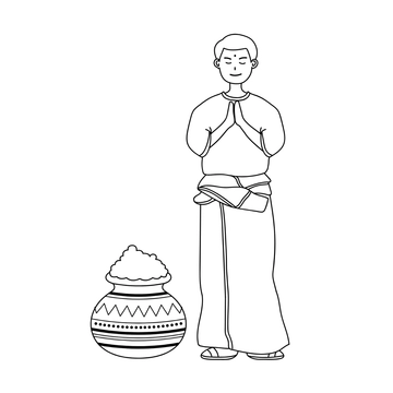 Free Pongal Drawing Clipart Template to Edit Online