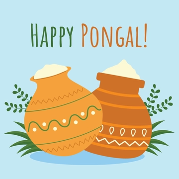 Free Happy Pongal Clipart Template to Edit Online