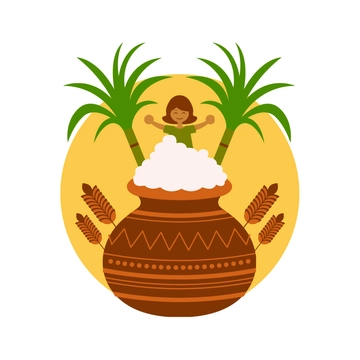 Free Pongal Cartoon Clipart Template to Edit Online