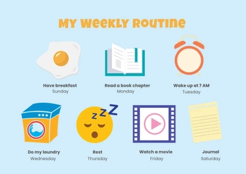Free Weekly Visual Routine Chart Template to Edit Online
