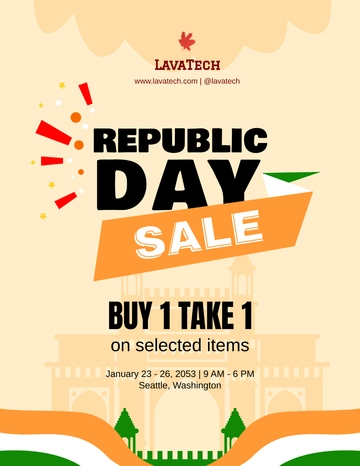 Free Free Sale Republic Day Flyer Template to Edit Online
