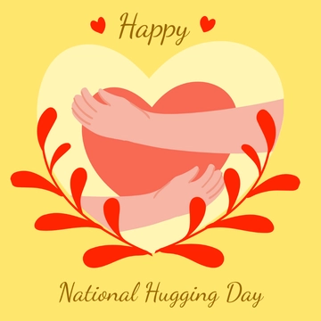 Free Happy National Hugging Day Clipart Template to Edit Online