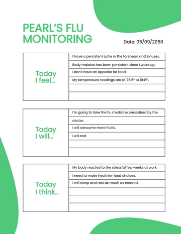 Free Medical Diary Template to Edit Online