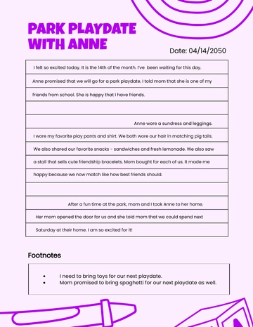 Free Kids Diary Template to Edit Online