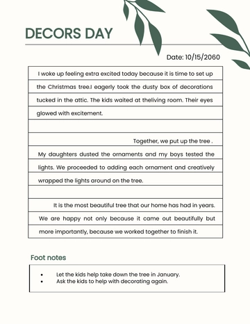 Free Diary Template to Edit Online