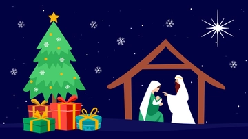 Free Orthodox Christmas Cartoon Background Template to Edit Online