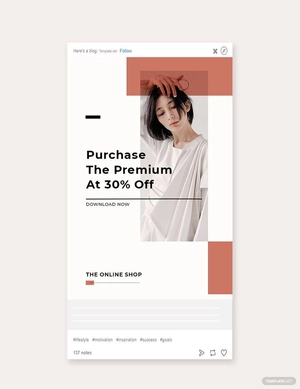 Minimalistic Fashion App Promotion Tumblr Post Template