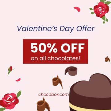 Free Valentine's Day Instagram Ads Template to Edit Online