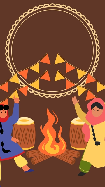 Free Lohri iPhone Background Template to Edit Online