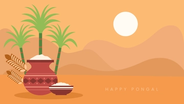 Free Pongal Clipart Background Template to Edit Online