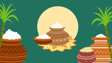 Free Pongal Drawing Background Template to Edit Online