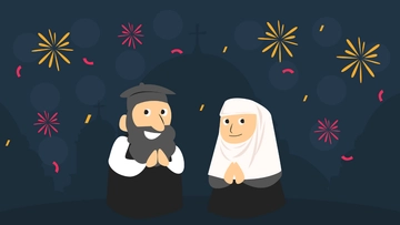Free Orthodox New Year Cartoon Background Template to Edit Online
