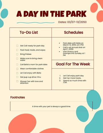 Free Pet Diary Template to Edit Online