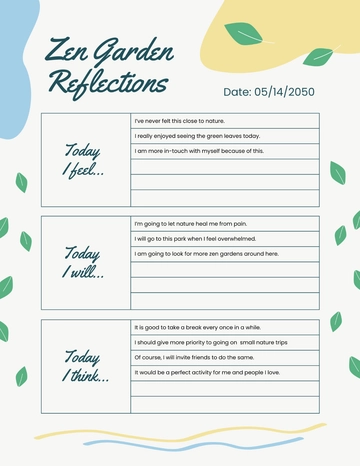 Free Minimal Nature Diary Template to Edit Online