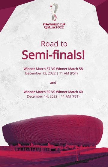 Free FIFA World Cup 2022 Semi-Finals Schedule Flyer Template to Edit Online