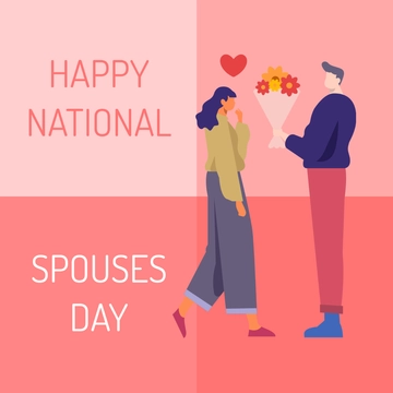 Free Happy National Spouses Day Clipart Template to Edit Online