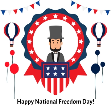 Free National Freedom Day Cartoon Clipart Template to Edit Online