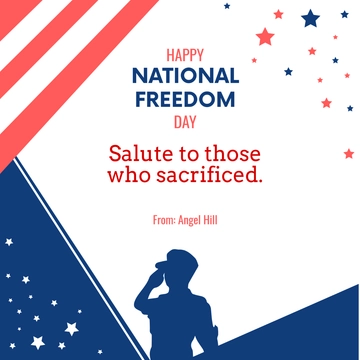 Free National Freedom Day Wishes Clipart Template to Edit Online
