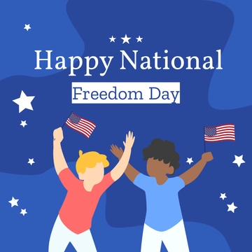 Free Happy National Freedom Day Clipart Template to Edit Online