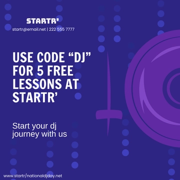 Free National DJ Day Poster Vector Template to Edit Online