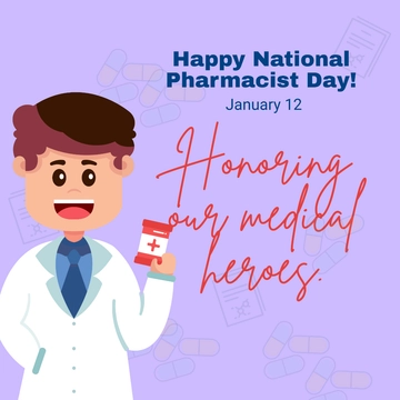 Free National Pharmacist Day FB Post Template to Edit Online