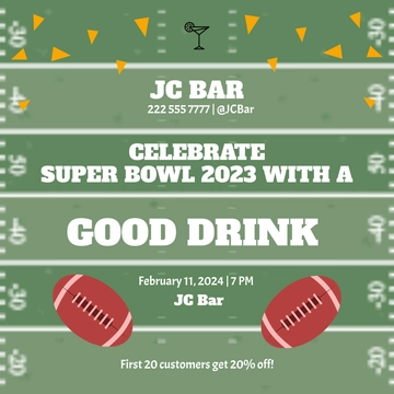 Free Super Bowl 2023 Flyer Vector Template to Edit Online
