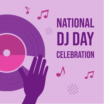 Free National DJ Day Celebration Clipart Template to Edit Online