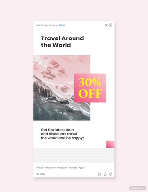 Travel Discount Tumblr Post Template