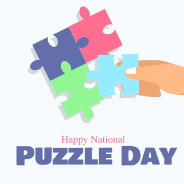 Free National Puzzle Day Clipart Template to Edit Online