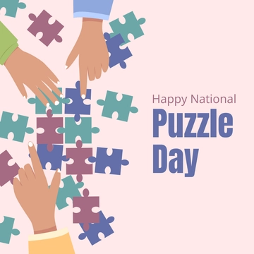 Free National Puzzle Day Celebration Clipart Template to Edit Online