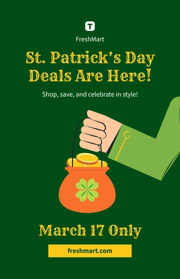 Free St. Patrick's Day Advertisement Poster Template to Edit Online | Template.net