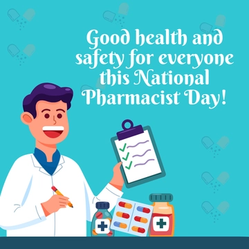 Free National Pharmacist Day Whatsapp Post Template to Edit Online