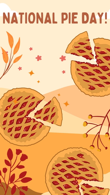Free National Pie Day iPhone Background Template to Edit Online