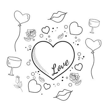 Free Beautiful Valentine's Day Drawing Template to Edit Online