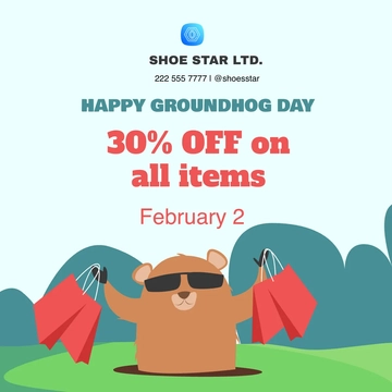 Free Groundhog Day Flyer Vector Template to Edit Online