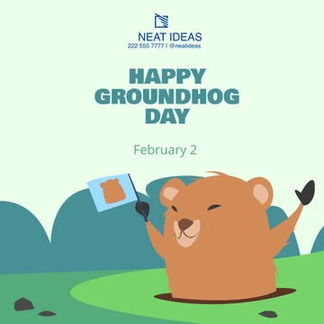 Free Groundhog Day Poster Vector Template to Edit Online