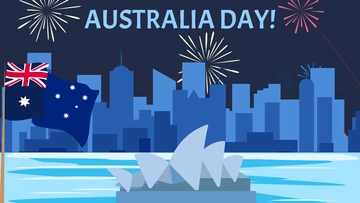 Free Australia Day Drawing Background Template to Edit Online