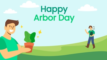 Free Arbor Day Cartoon Background Template to Edit Online