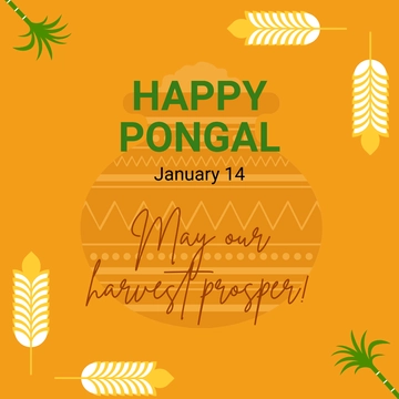 Free Pongal FB Post Template to Edit Online