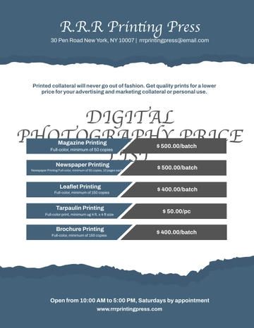 Free Services & Pricing Guide Template to Edit Online