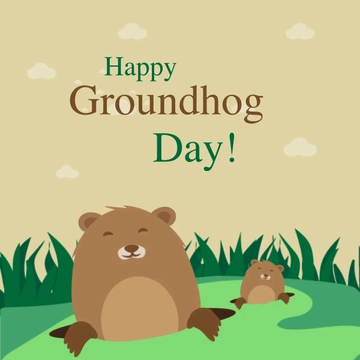 Free Groundhog Day Celebration Clipart Template to Edit Online