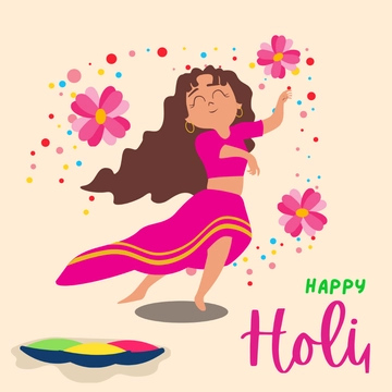 Free Holi Celebration Clipart Template to Edit Online
