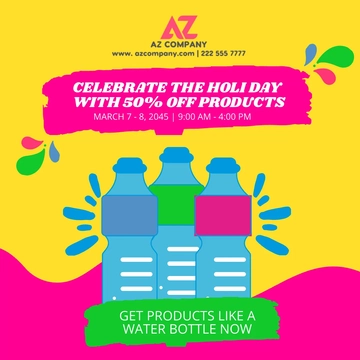 Free Holi Flyer Vector Template to Edit Online
