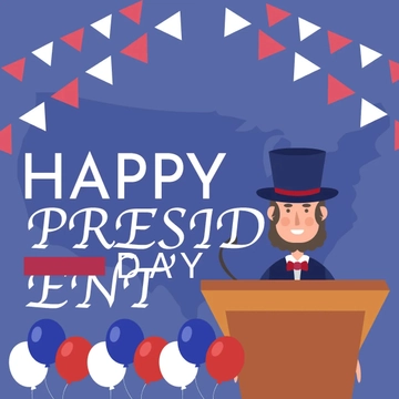 Free Presidents' Day Cartoon Clipart Template to Edit Online