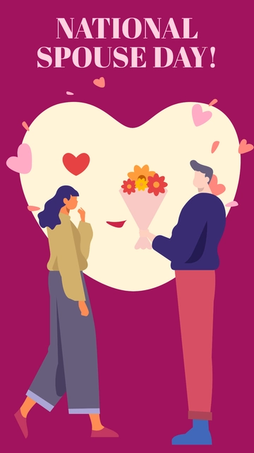Free National Spouses Day iPhone Background Template to Edit Online