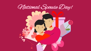 Free National Spouses Day Clipart Background Template to Edit Online