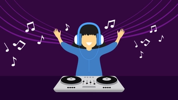 Free National DJ Day Cartoon Background Template to Edit Online