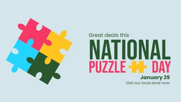 Free National Puzzle Day Flyer Background Template to Edit Online